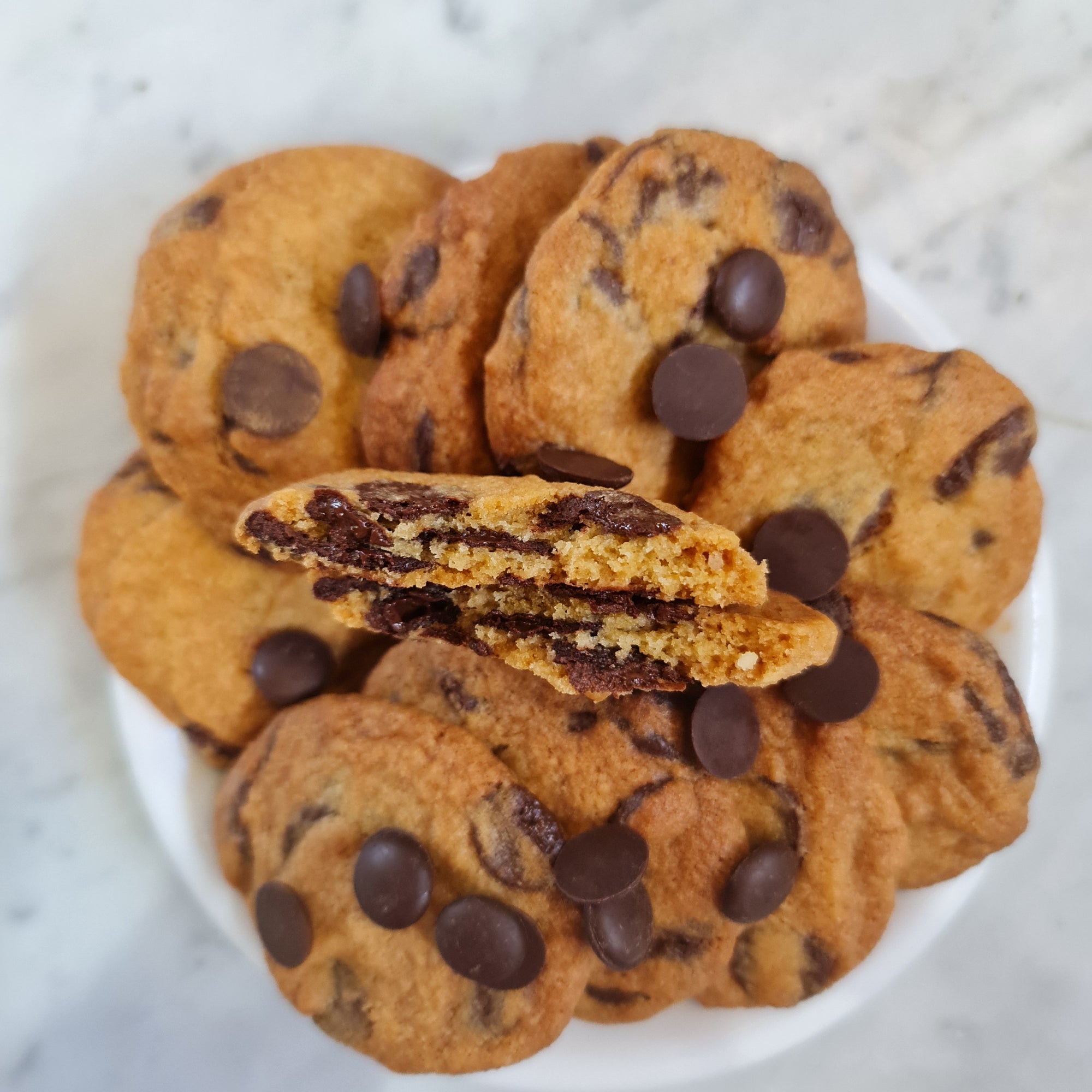 Classic Chocolate Chip cookies with dark chocolate