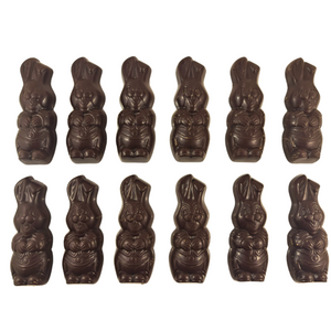 Dark Chocolate Easter Bunnies 12 Pack - Vegan