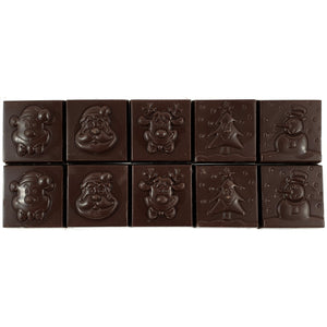 Christmas Square Chocolates 10 pack - Dark chocolate