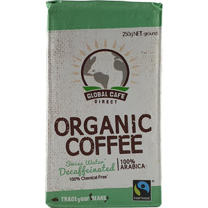 Coffee Fairtrade Organic Decaffeinated 250g Ground
